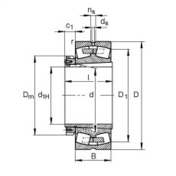 spherical roller bearing axial load 23948-K-MB + H3948 FAG