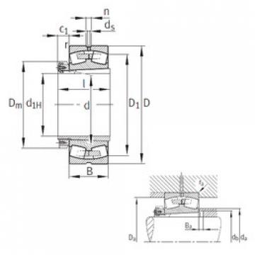 spherical roller bearing axial load 23976-K-MB+H3976 FAG