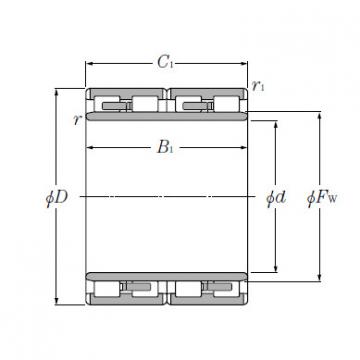 Four Row Cylindrical Roller Bearings NTN 4R6020