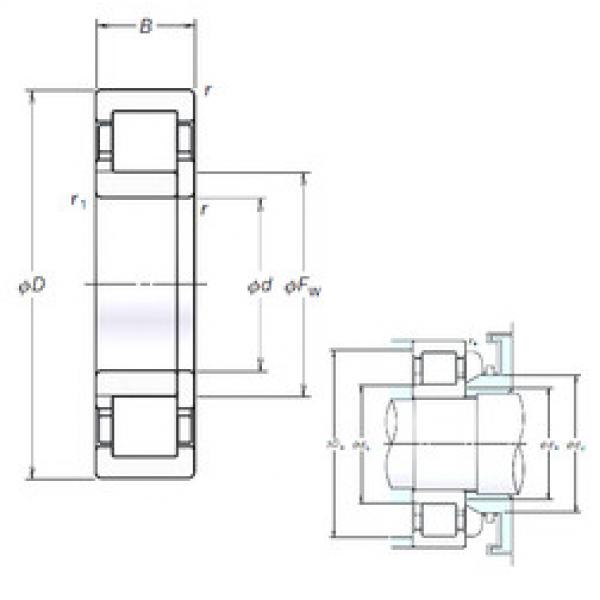 cylindrical bearing nomenclature NUP308EM NSK #1 image