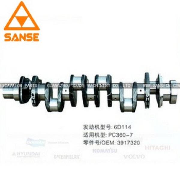 High quality excavator engine parts , 6D114 engine crankshaft 3917320 for PC360-7 excavator #1 image